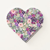 赤面ピンクパープルウォーター色フローラセージ緑 ノートブック (裏面)