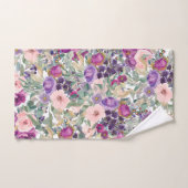 赤面ピンクパープルウォーター色フローラセージ緑 バスタオルセット (ハンドタオル)