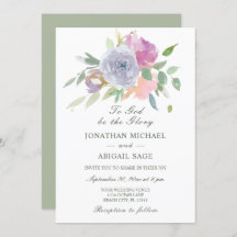 赤面ピンクパープルシンプルフローラクリスチャン結婚ズ