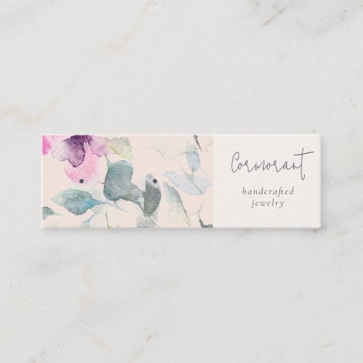 赤面ピンクパープルフローライヤリングスタッドフープホルダー スキニー名刺 (正面)