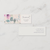 赤面ピンクパープルフローライヤリングスタッドフープホルダー スキニー名刺 (正面/裏面)