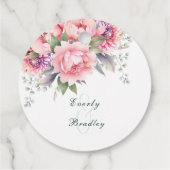 赤面ピンクパープルフローラス結婚クリプト フェイバータグ (裏面)