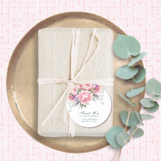 赤面ピンクパープルフローラス結婚クリプト ラウンドシール