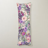 赤面ピンクパープルフローラセージ緑葉色 ボディピロー (裏面 (縦))