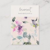 赤面ピンクパープルフローラネックレスバンドホルダー 名刺 (正面)