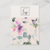 赤面ピンクパープルフローラロゴイヤリングスタッドホルダー 名刺 (正面)