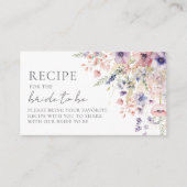 赤面ピンクパープルワイルドフラワーレシピ エンクロージャーカード (正面)