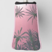 赤面ピンクパームツリーズ ゴルフヘッドカバー (回転90)