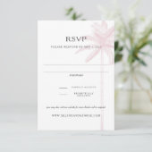 赤面ピンクパームツリーレスポンスカードヴィンテージスケッチ 出欠カード (スタンド正面)