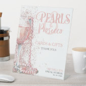 赤面ピンクパールとプロセッコカードとギフト 台座サイン (インサイチュ)