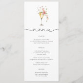 赤面ピンクパール&プロセッコワイルドフラワーメニューカード メニュー (正面)