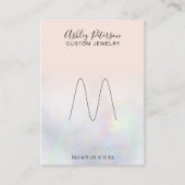 赤面ピンクパールnacreジュエリーリングディスプレイ 名刺 (正面)