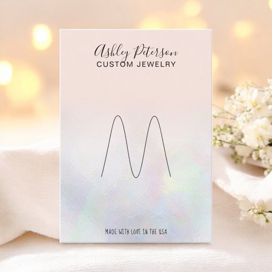 赤面ピンクパールnacreジュエリーリングディスプレイ 名刺