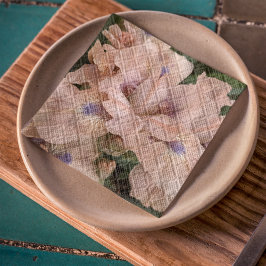 赤面ピンクヒゲ虹彩フローラナプキン 縁ありカクテルナプキン