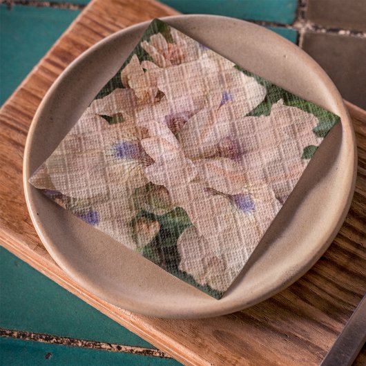 赤面ピンクヒゲ虹彩フローラナプキン 縁ありカクテルナプキン