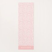 赤面ピンクヒョウパーソナライズされたプリント ヨガマット (裏面)