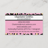 赤面ピンクヒョウ印刷ラッシュ&メイクアップアポイントメント 名刺 (裏面)