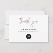 赤面ピンクビジネスありがとうロゴソーシャルメディア サンキューカード (正面)