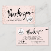 赤面ピンクビジネスオーダーありがとう名刺 名刺 (正面/裏面)