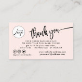 赤面ピンクビジネスオーダーありがとう名刺 名刺 (裏面)