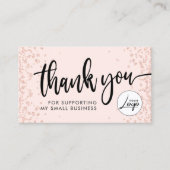 赤面ピンクビジネスオーダーありがとう名刺 名刺 (正面)