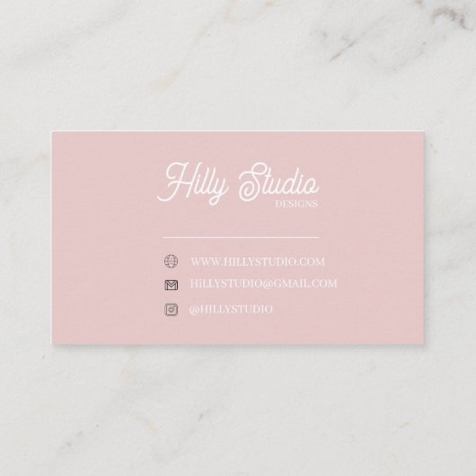 赤面ピンクビジネスカードテンプレート、編集可能プリンタ 名刺 (裏面)