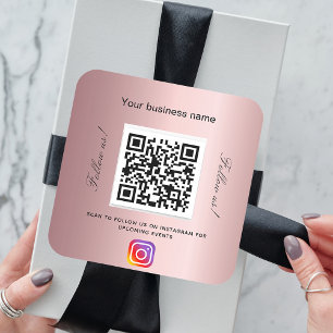 赤面ピンクビジネスサロン名qrコードInstagram スクエアシール