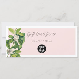 赤面ピンクビジネスロゴギフト券