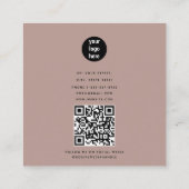 赤面ピンクビジネスロゴフォトメイクアップアーティストリップ スクエア名刺 (裏面)