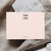 赤面ピンクビジネスロゴミニマリスト ノートカード