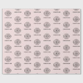 赤面ピンクビジネスロゴ会社名プロモーション ラッピングペーパー (フラット)