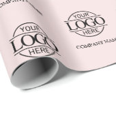 赤面ピンクビジネスロゴ会社名プロモーション ラッピングペーパー (ロールコーナー)