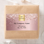 赤面ピンクビジネスロゴ差出人住所出荷 ラベル (インサイチュ)