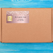 赤面ピンクビジネスロゴ差出人住所出荷 ラベル