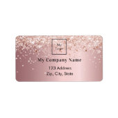 赤面ピンクビジネスロゴ差出人住所 ラベル (正面)