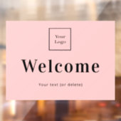 赤面ピンクビジネスロゴ歓迎 ウィンドウサイン (シート2)