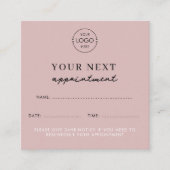 赤面ピンクビジネスロゴ美しいアポイントメントカード スクエア名刺 (正面)