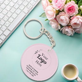 赤面ピンクビジネスロゴqrコーモダンド キーホルダー