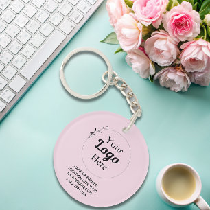 赤面ピンクビジネスロゴqrコーモダンド キーホルダー