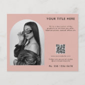 赤面ピンクビジネス美しいヘア爪、 ネイルメイクアップサロン チラシ (正面)