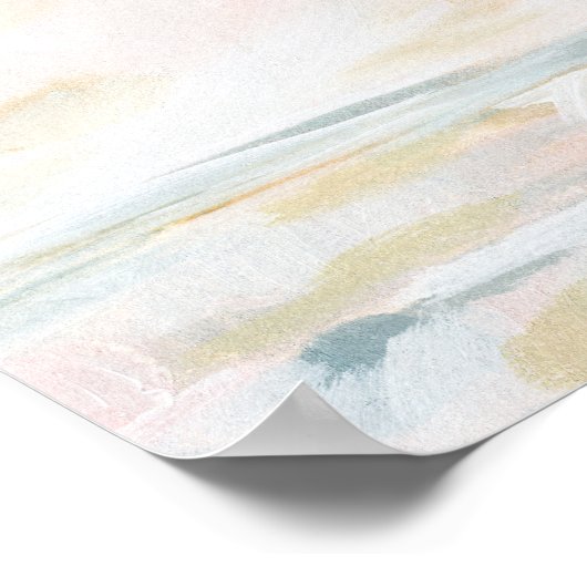 赤面ピンクビーチシースケープファインアートプリント ポスター (角)