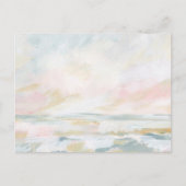 赤面ピンクビーチシースケープファインアート ポストカード (正面)