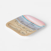 赤面ピンクビーチ結婚式2ハートサンド結婚ズ ペーパープレート (傾斜あり)