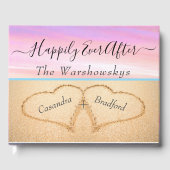 赤面ピンクビーチ結婚式2ハートフォト結婚ズ ゲストブック (正面)