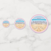 赤面ピンクビーチ結婚式2ハート コンフェッティ (正面)