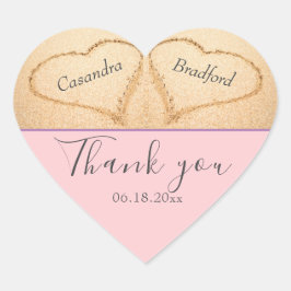 赤面ピンクビーチ2ハートサンド結婚サンキュー ハートシール