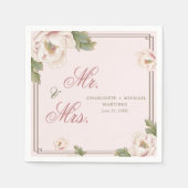 赤面ピンクピオ結婚ニーバラフローラ夫妻 スタンダードカクテルナプキン (正面)