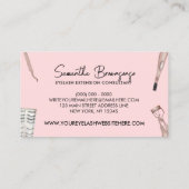 赤面ピンクピンクピンクツイーザカーラーエクステンションアイドラッシュ 名刺 (裏面)
