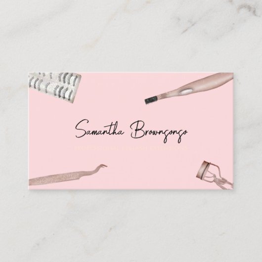 赤面ピンクピンクピンクツイーザカーラーエクステンションアイドラッシュ 名刺 (正面)