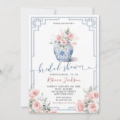 赤面ピンクピーオンチノイスリージンジャージャーブライダル 招待状 (正面)